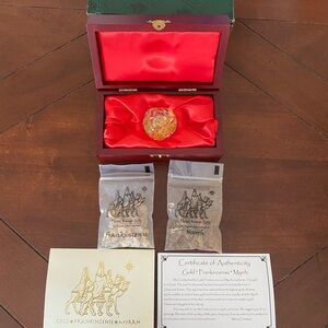 Gold and Red Holiday Ornament Set